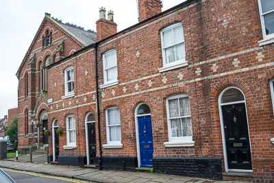 Maisons de briques rouges dans le centre de Chester